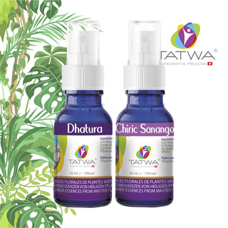 Kit d'essences florales Dhatura et Chiric Sanango pour dormir, trouver facilement le sommeil, se relaxer la nuit